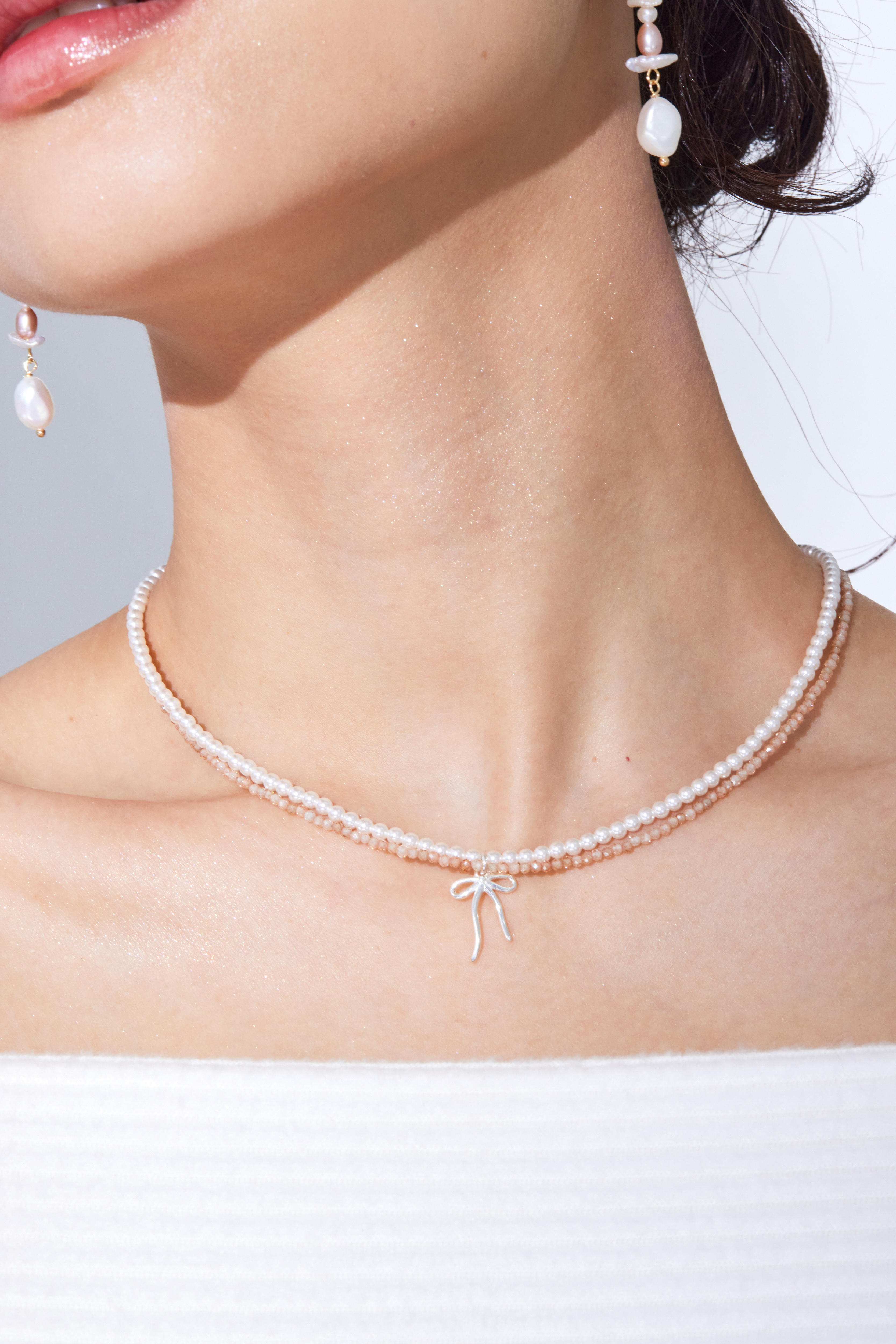 蝴蝶結珍珠項鍊