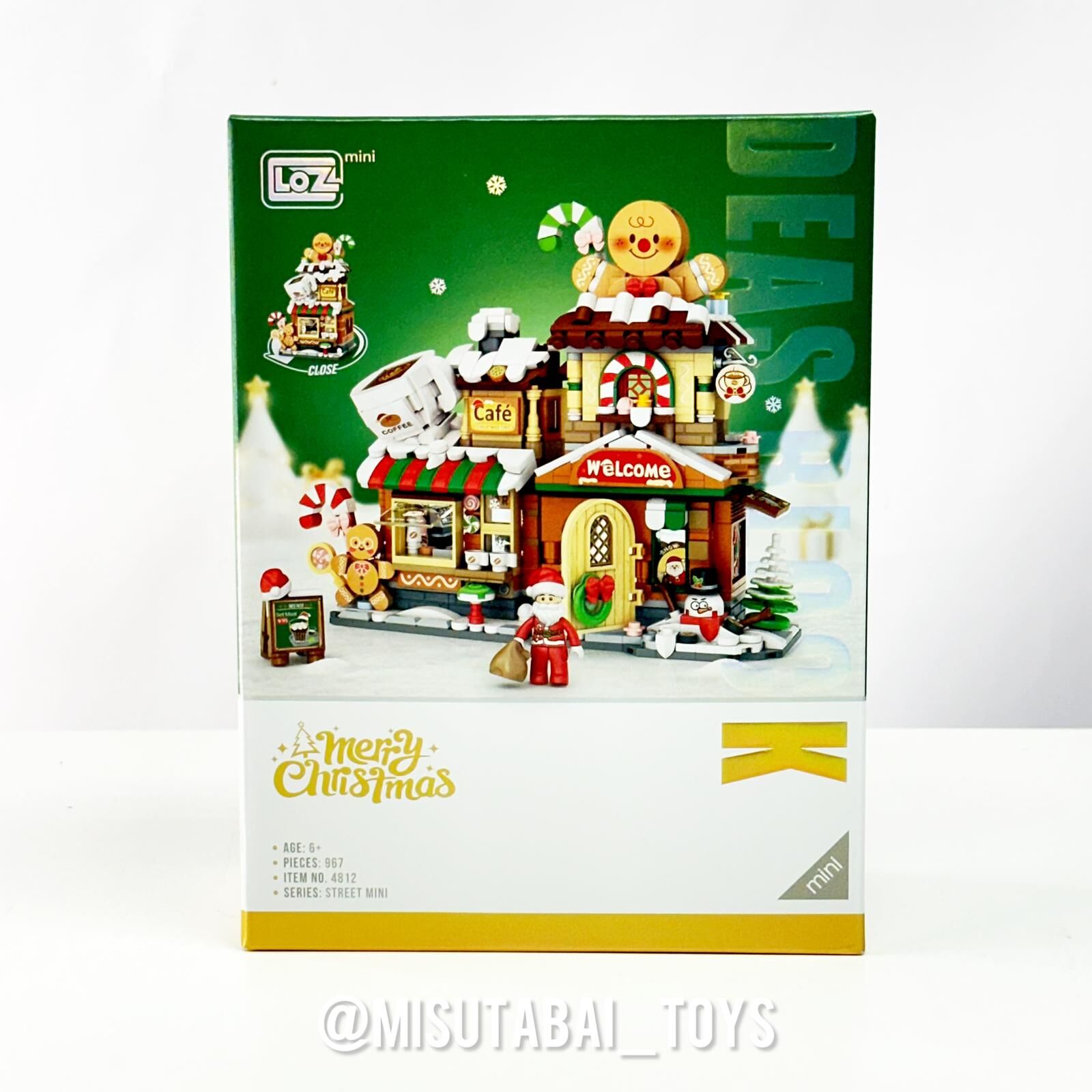 LOZ 姜餅咖啡屋｜開合式商店街迷你積木 (4812)｜聖誕節系列