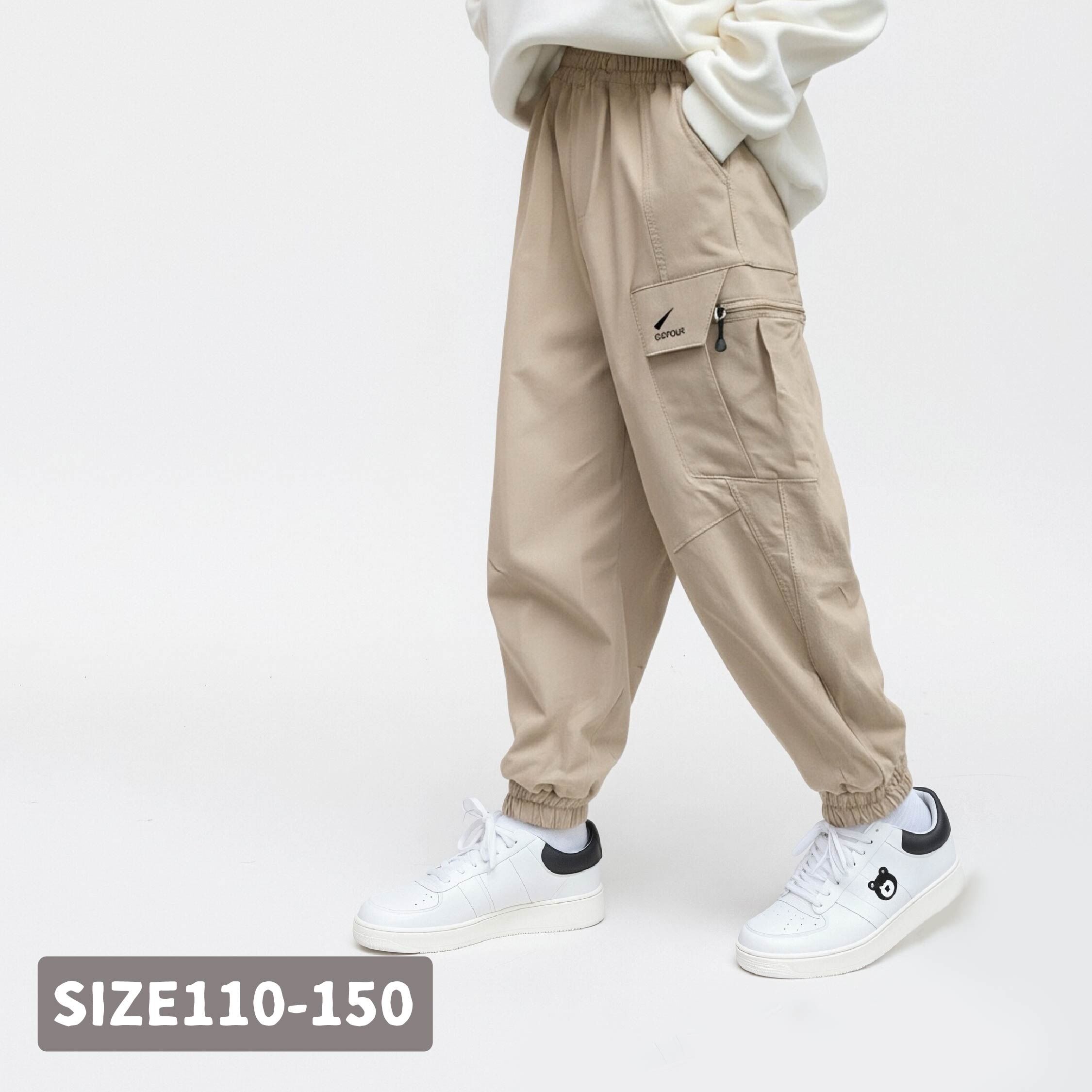 【H55614】潮流立體剪裁設計縮口褲＊二色