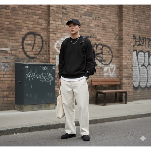 男女款- 小C素面內刷毛長袖大學T重磅9.0 OZ- 黑色(美規大學T/保暖大尺碼)