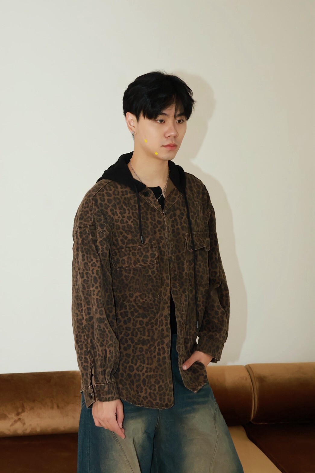 復古 豹紋 連帽 #外套