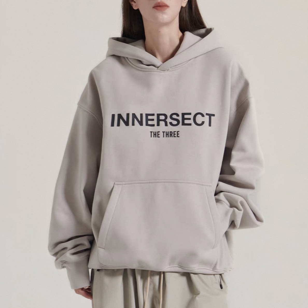 INNERSECT 三生萬物 字母重磅連帽衛衣 上衣 長袖 美式 街頭 寬鬆 INN24FWTHD142