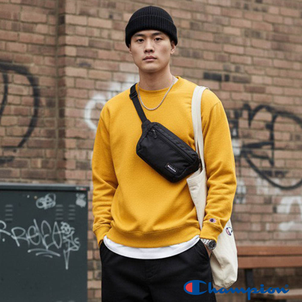 男女款- 小C素面內刷毛長袖大學T重磅9.0 OZ- 黃色(美規大學T/保暖大尺碼)