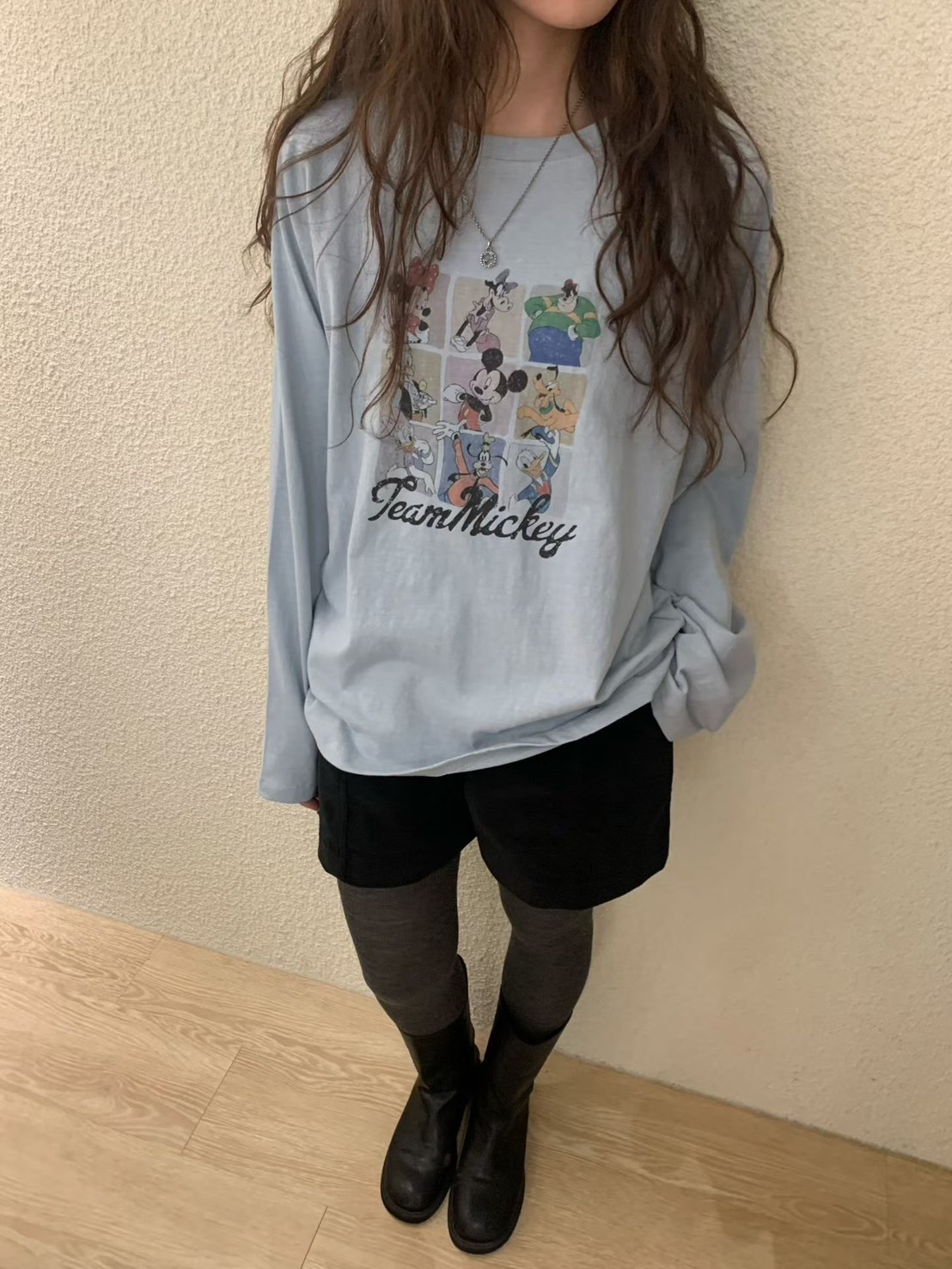 迪士尼方格長袖T