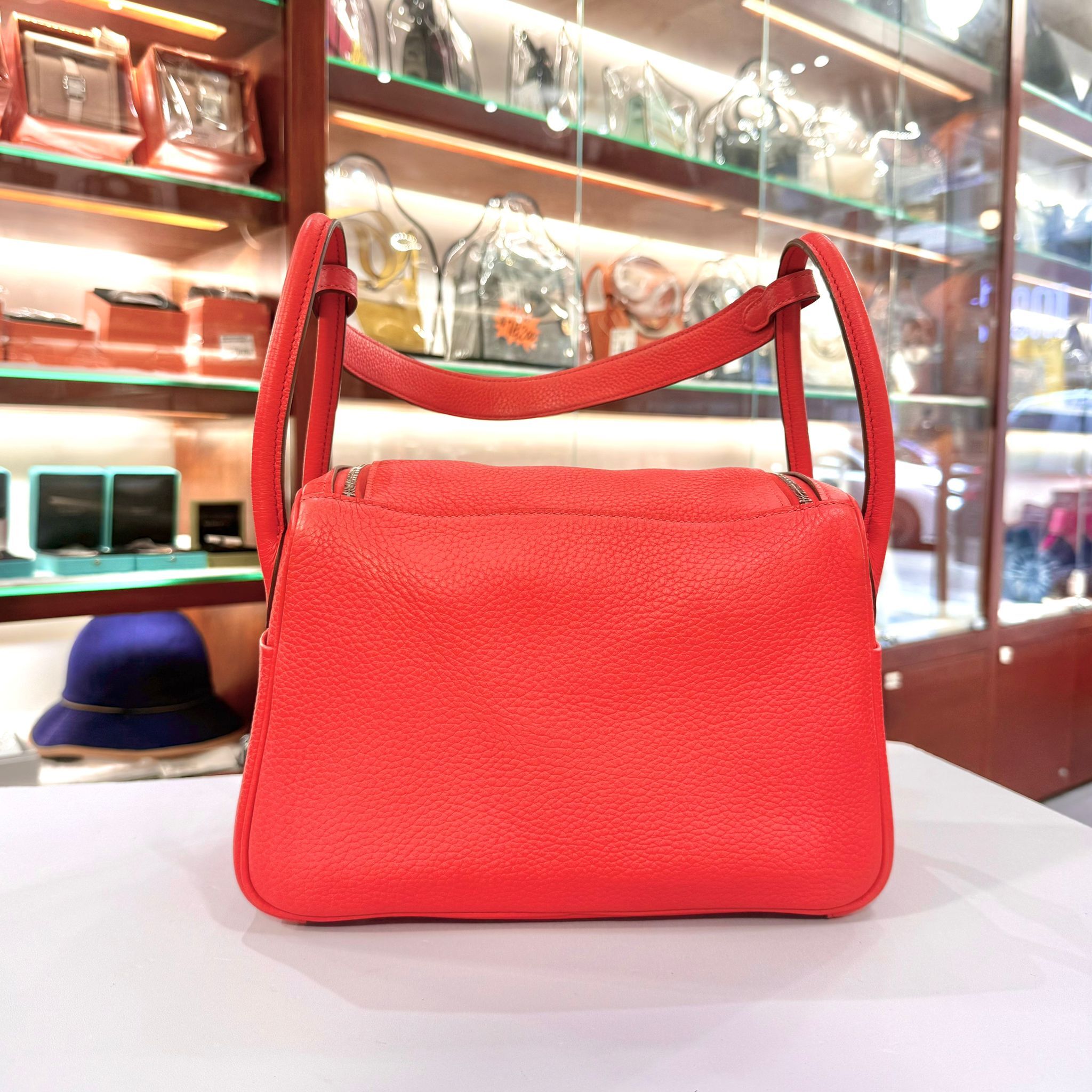 98NEW二手LINDY 26 芍藥粉TC皮銀扣R刻  2R ROUGE PIVOINE PHW #兩年免費保養 #香榭站正品