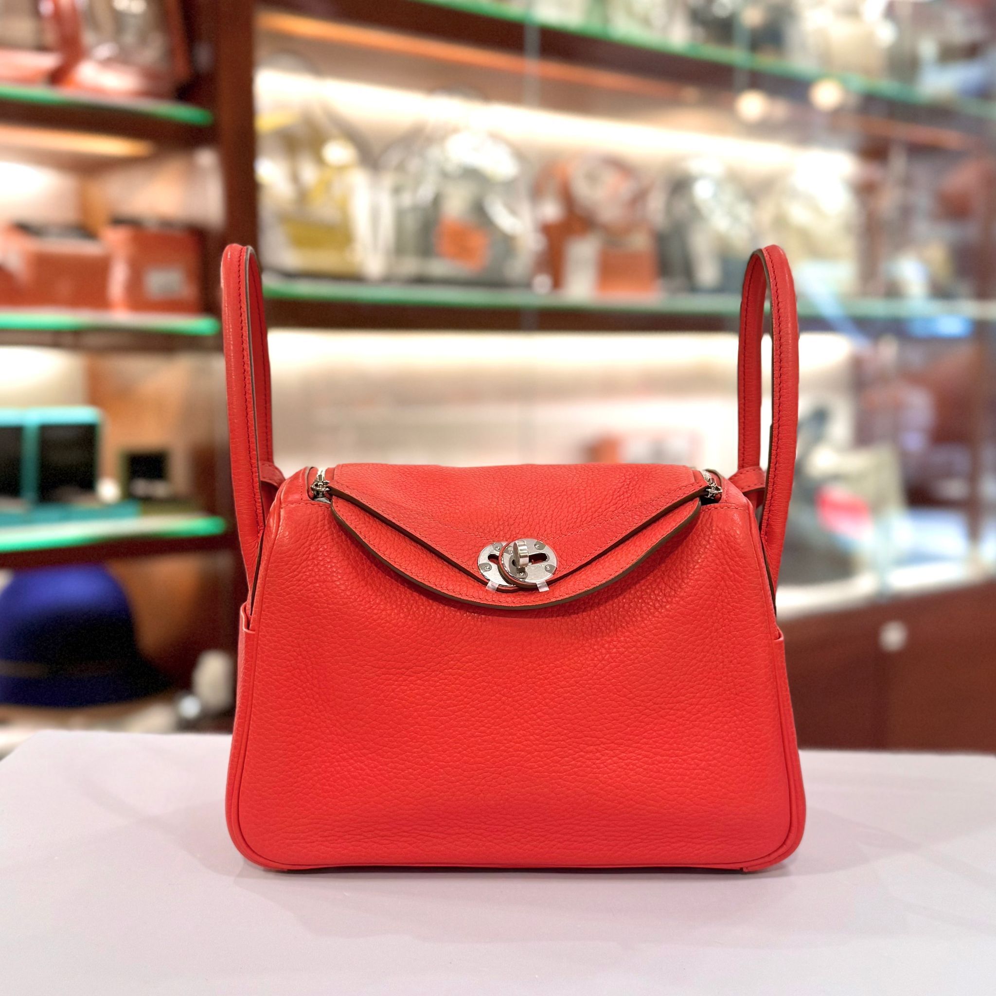 98NEW二手LINDY 26 芍藥粉TC皮銀扣R刻  2R ROUGE PIVOINE PHW #兩年免費保養 #香榭站正品