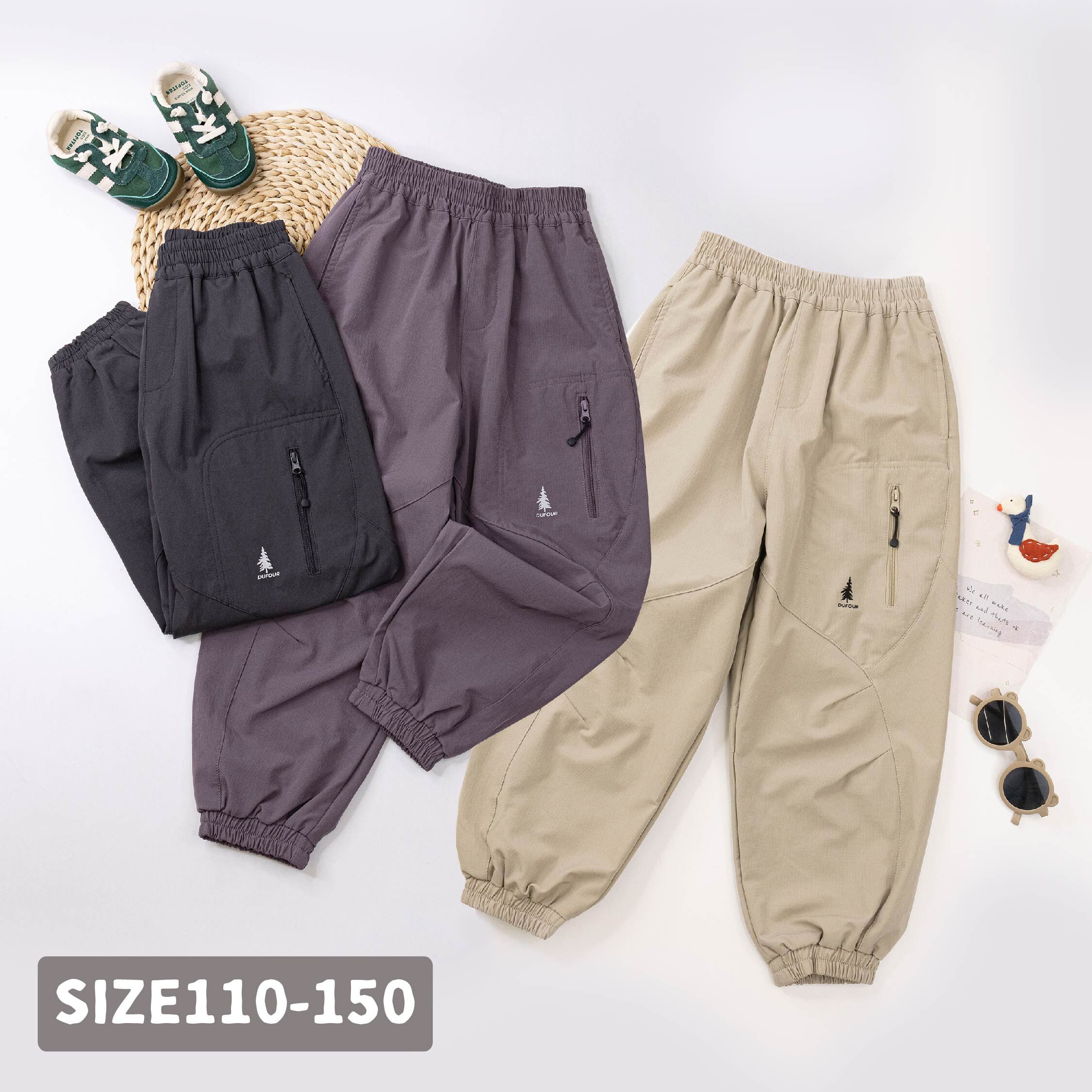 【H55616】漫遊冬日森林縮口褲＊三色