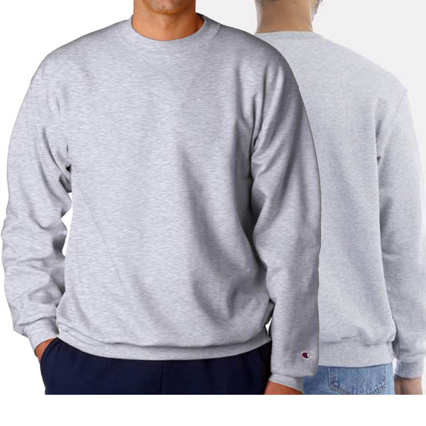 男女款- 小C素面內刷毛長袖大學T重磅9.0 OZ- 灰色(美規大學T/保暖大尺碼)