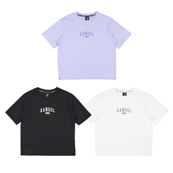 KANGOL 短袖 黑 白 紫 經典LOGO 涼感 休閒 上衣 女 6422100300 6422100391 6422100320