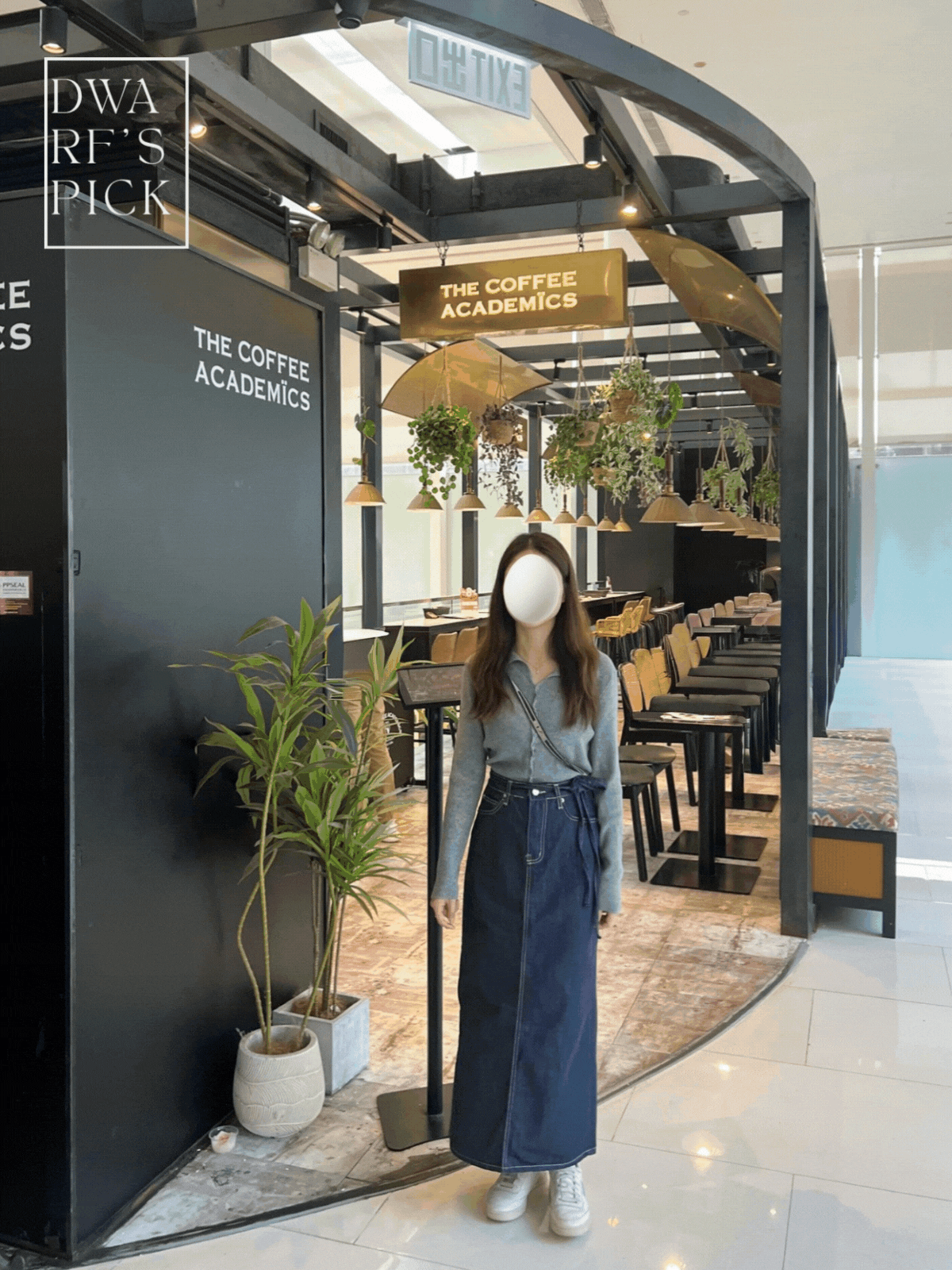 《KR》明線綁帶原色牛仔長裙