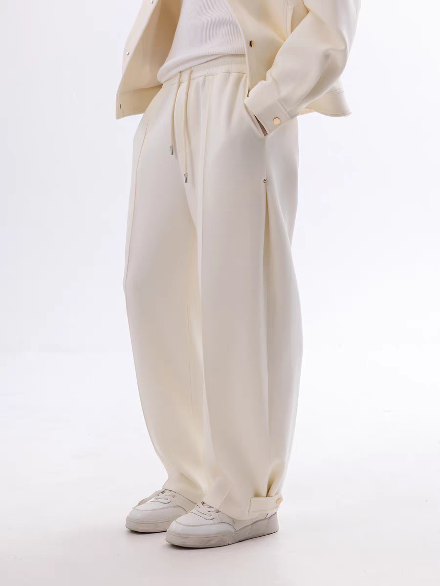 107. Off-White Wide-Leg Drawstring Pants