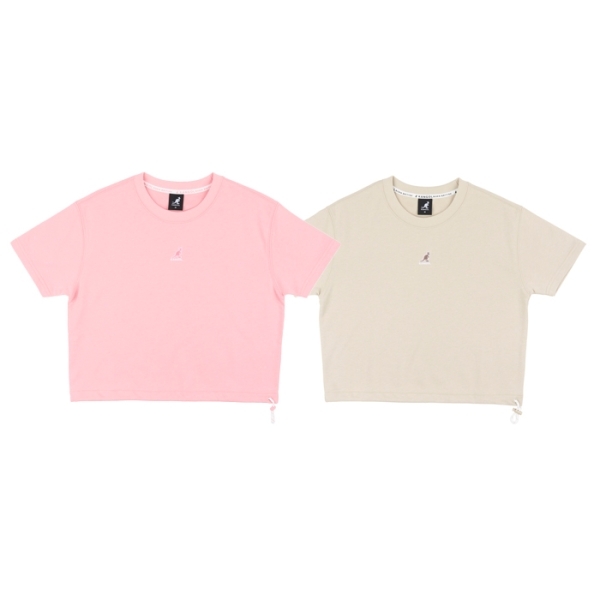 KANGOL 短袖 粉紅 卡其 抽繩 套裝 (另有褲子) 女 6422100441 6422100432