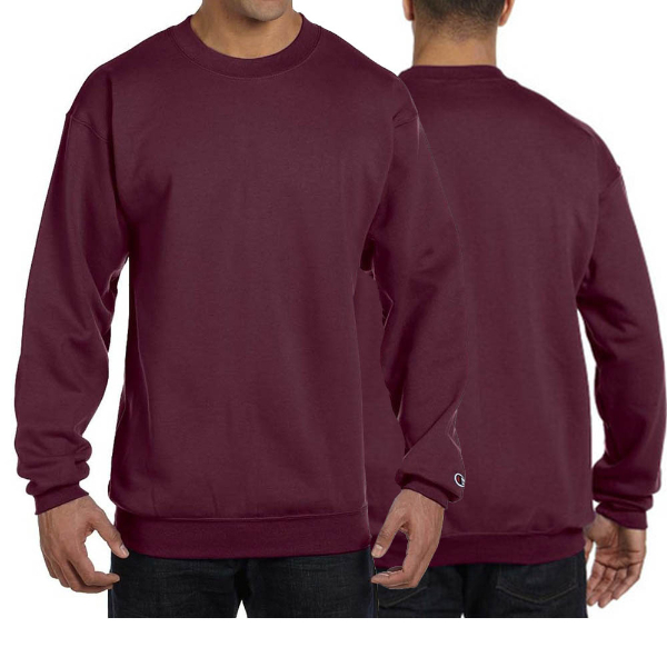 男女款- 小C素面內刷毛長袖大學T重磅9.0 OZ- 深紅色(美規大學T/保暖大尺碼)