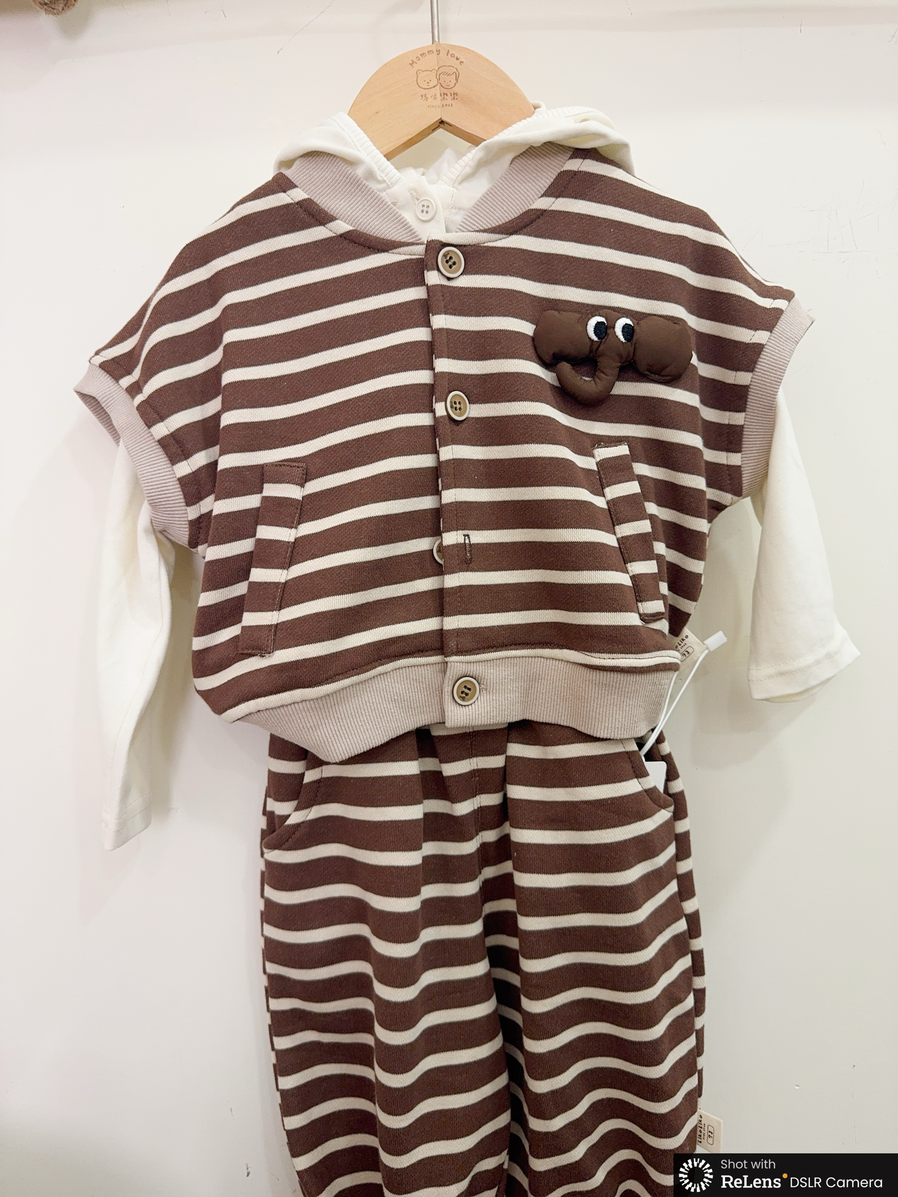 3510大象條紋三件套裝