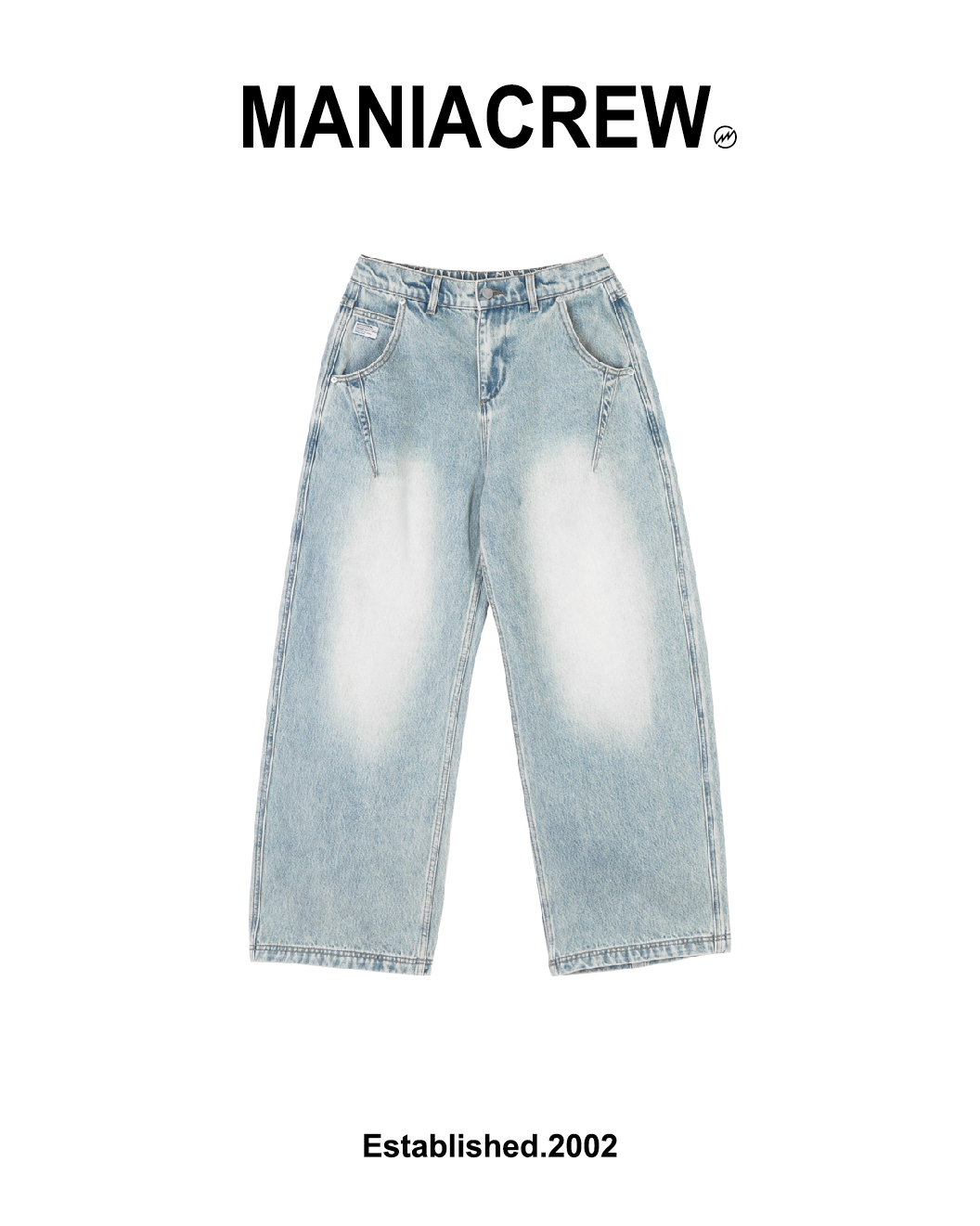 MANIA 繭型刷白牛仔長褲 中磅 淺藍 25 A/W Cocoon Jeans