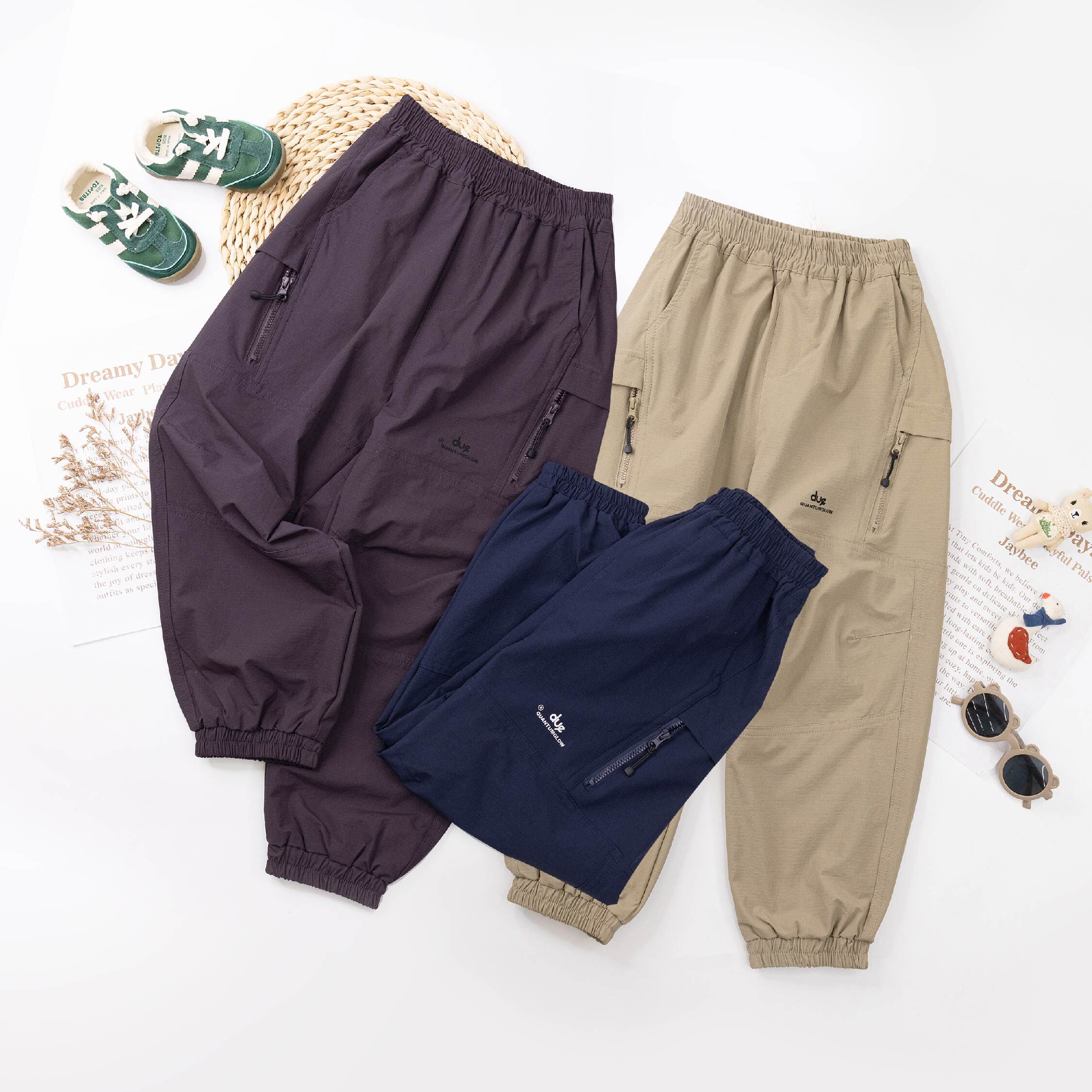 【H55615】質感英字造型拉鍊縮口褲＊三色