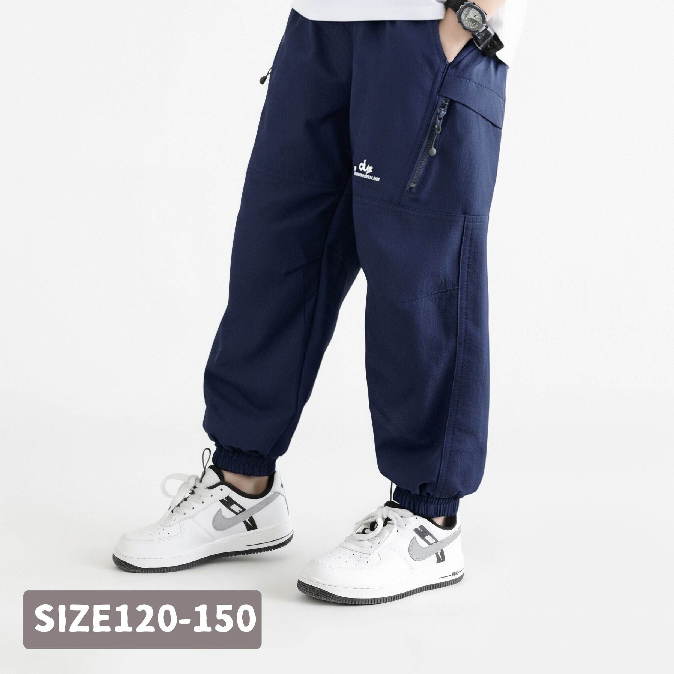 【H55615】質感英字造型拉鍊縮口褲＊三色