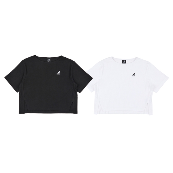 KANGOL 短T 黑 白 小LOGO 短版 寬鬆 短袖 女 6422100720 6422100700