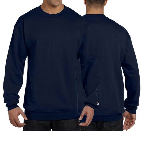 男女款- 小C素面內刷毛長袖大學T重磅9.0 OZ- 深藍色(美規大學T/保暖大尺碼)