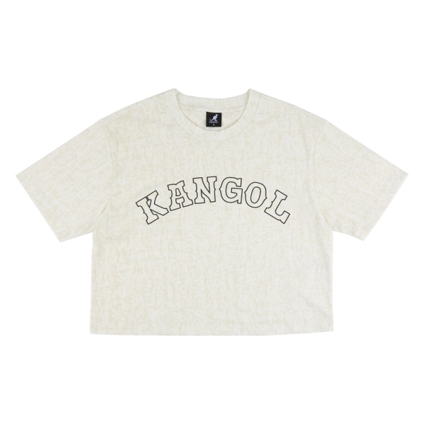 KANGOL 短T 灰白 米白 印花LOGO 短版 短袖 女 6422100810 6422100800