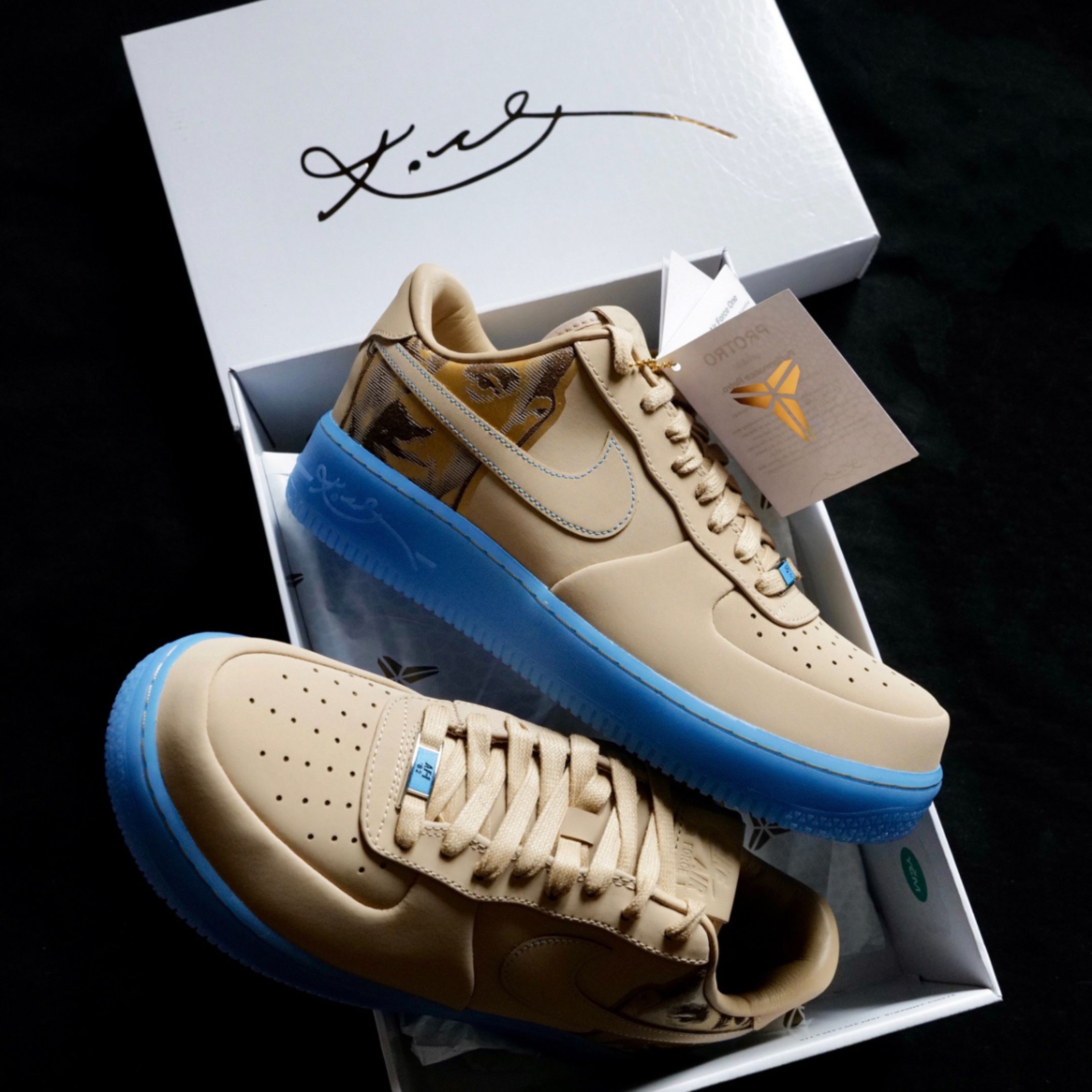 NICEDAY 代購 Nike Air Force 1 x Kobe Bryant 科比 老大 紀念 奶茶 棕色 水晶底 IH1018-200