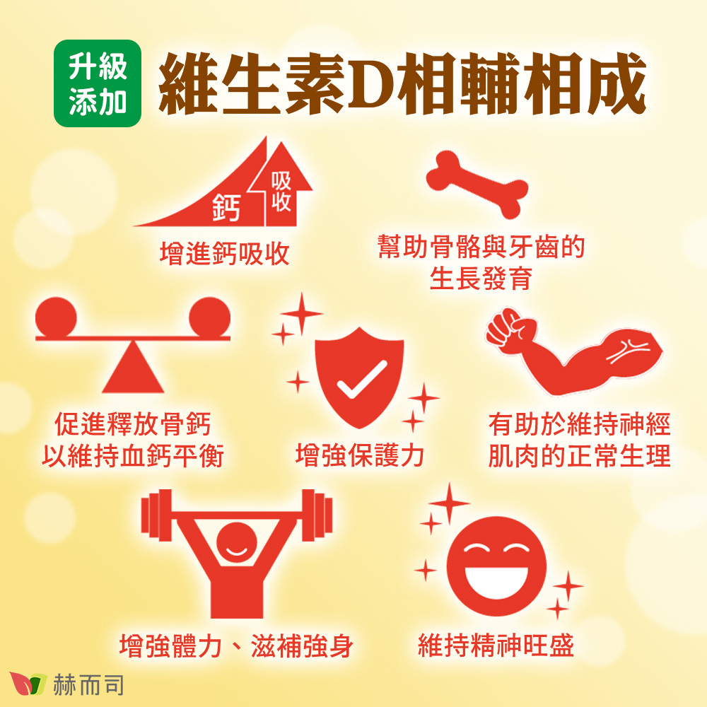 左旋麩醯胺酸推薦 升級添加維生素D相輔相成,維生素D可增進鈣吸收,幫助骨骼與牙齒的生長發育,促進釋放骨鈣以維持血鈣平衡,有助於維持神經肌肉的正常生理,增強保護力,增強體力,滋補強身,維持精神旺盛