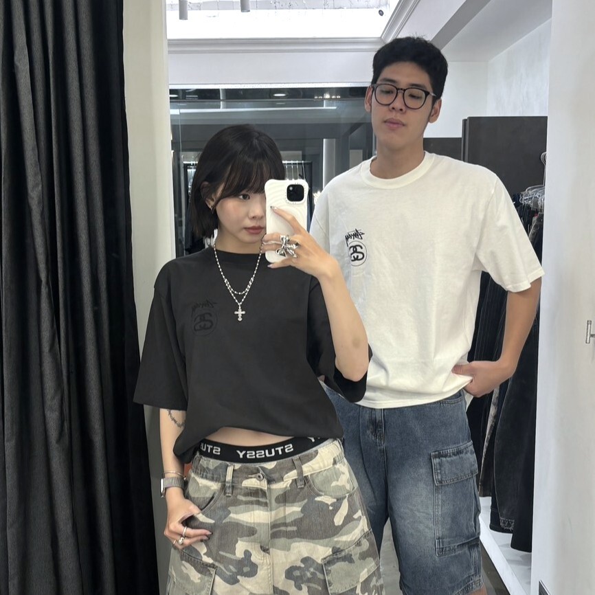 ✅(STUSSY特賣) STUSSY STOCK LINK TEE PIGMENT DYED 左胸字體 背後 雙 LOGO 水洗 短T