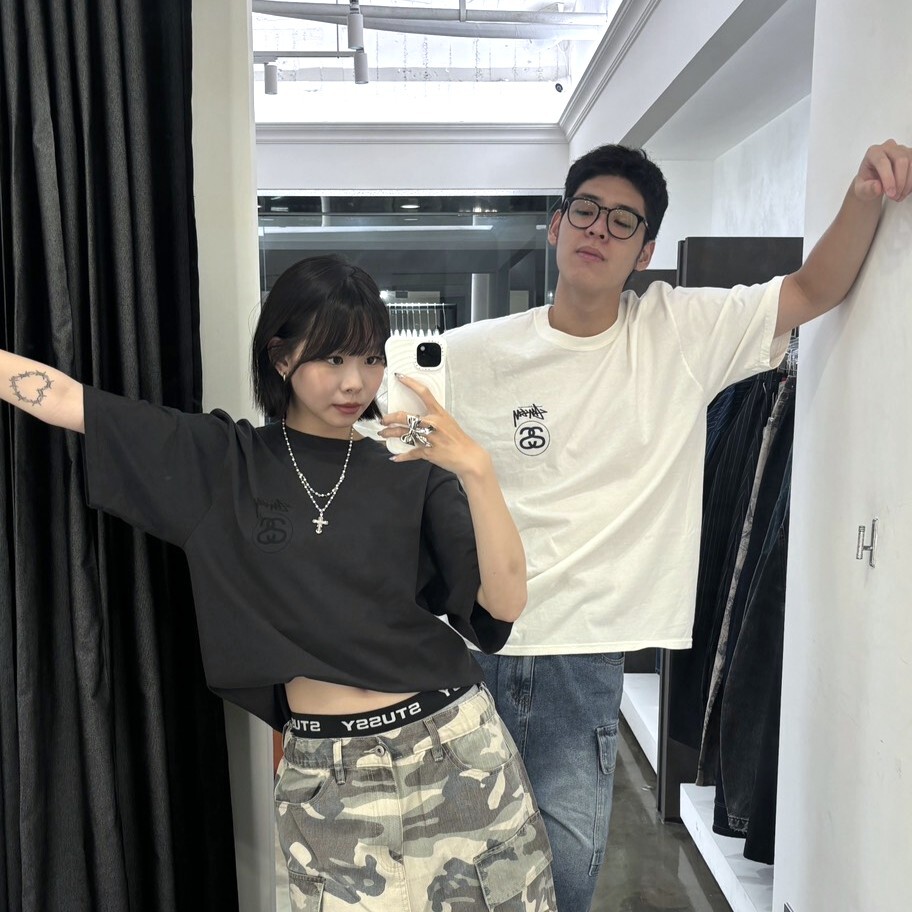 ✅(STUSSY特賣) STUSSY STOCK LINK TEE PIGMENT DYED 左胸字體 背後 雙 LOGO 水洗 短T