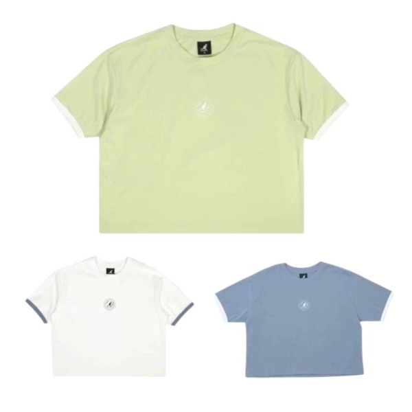 KANGOL 白 綠 藍 落肩 寬短版 燙印胸前LOGO 女 6422101101 6422101171 6422101181