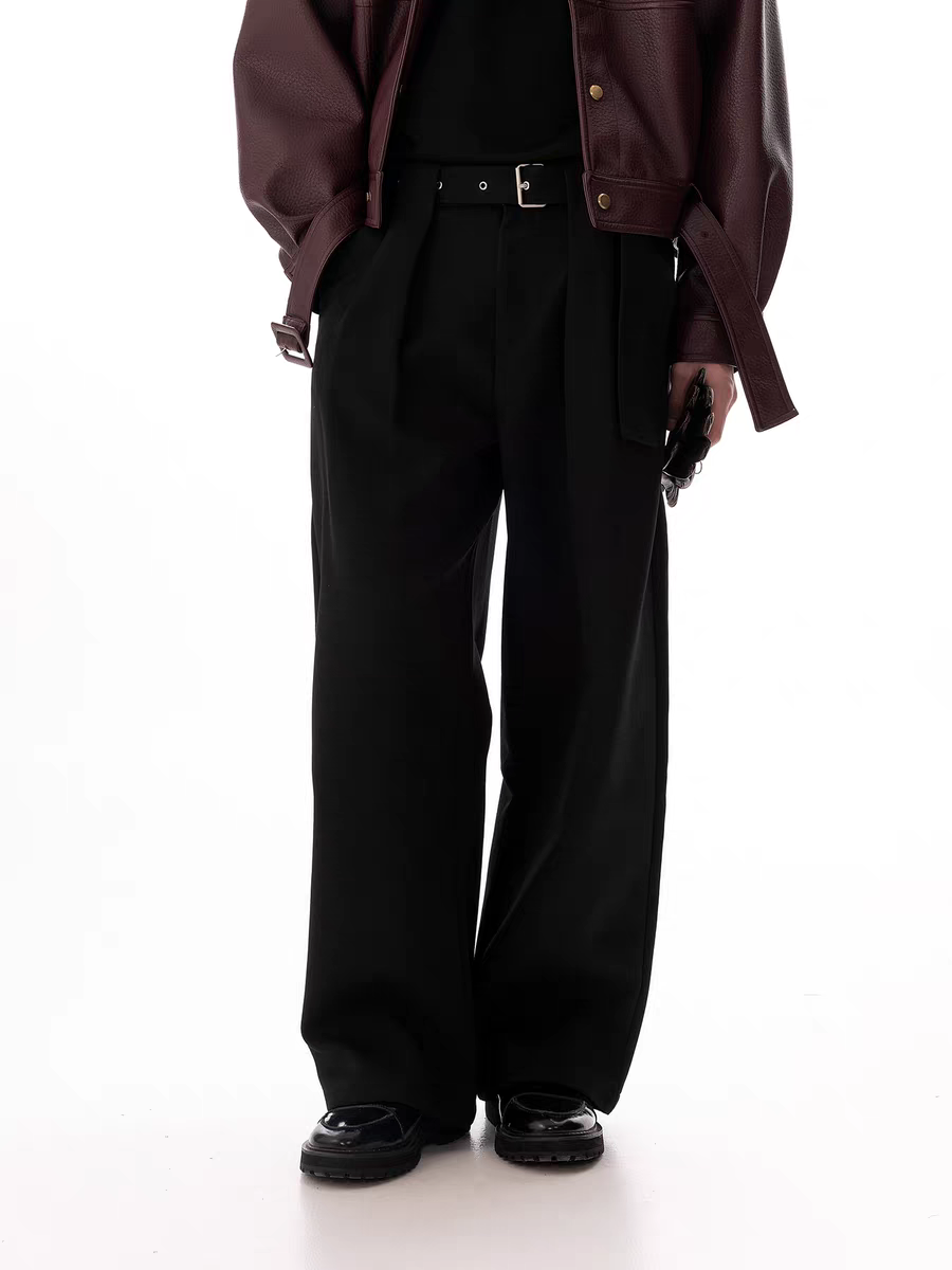 112. Black Wide-Leg Trousers With Belt