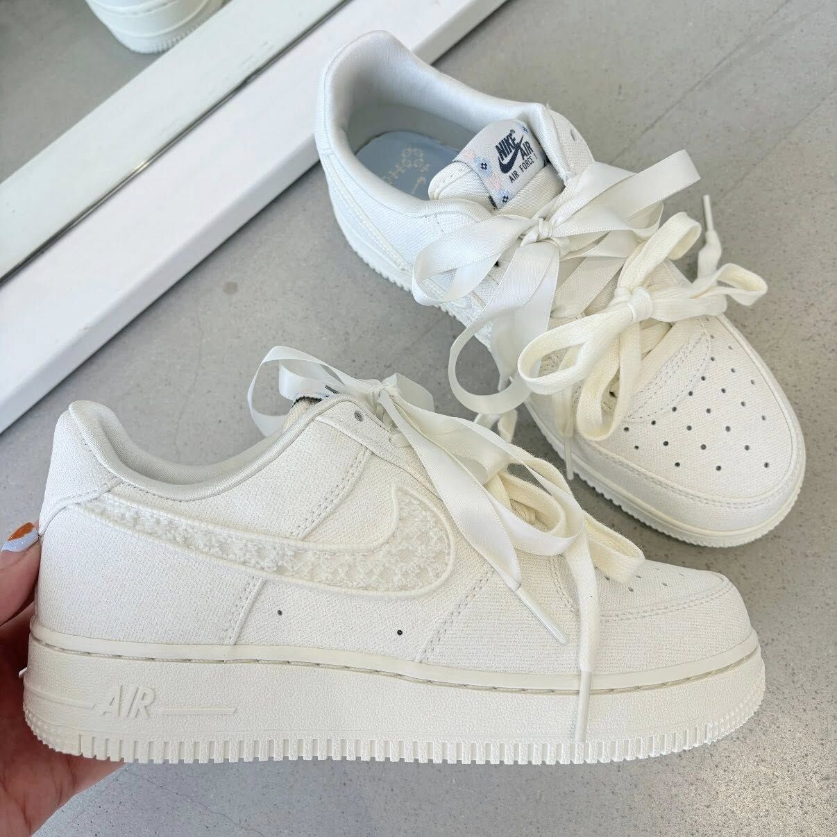 NIKE AIR FORCE 1 07 LX   "Aztec" 奶白色 立體勾勾 蕾絲 緞帶 小花 AF1 IH7351-010