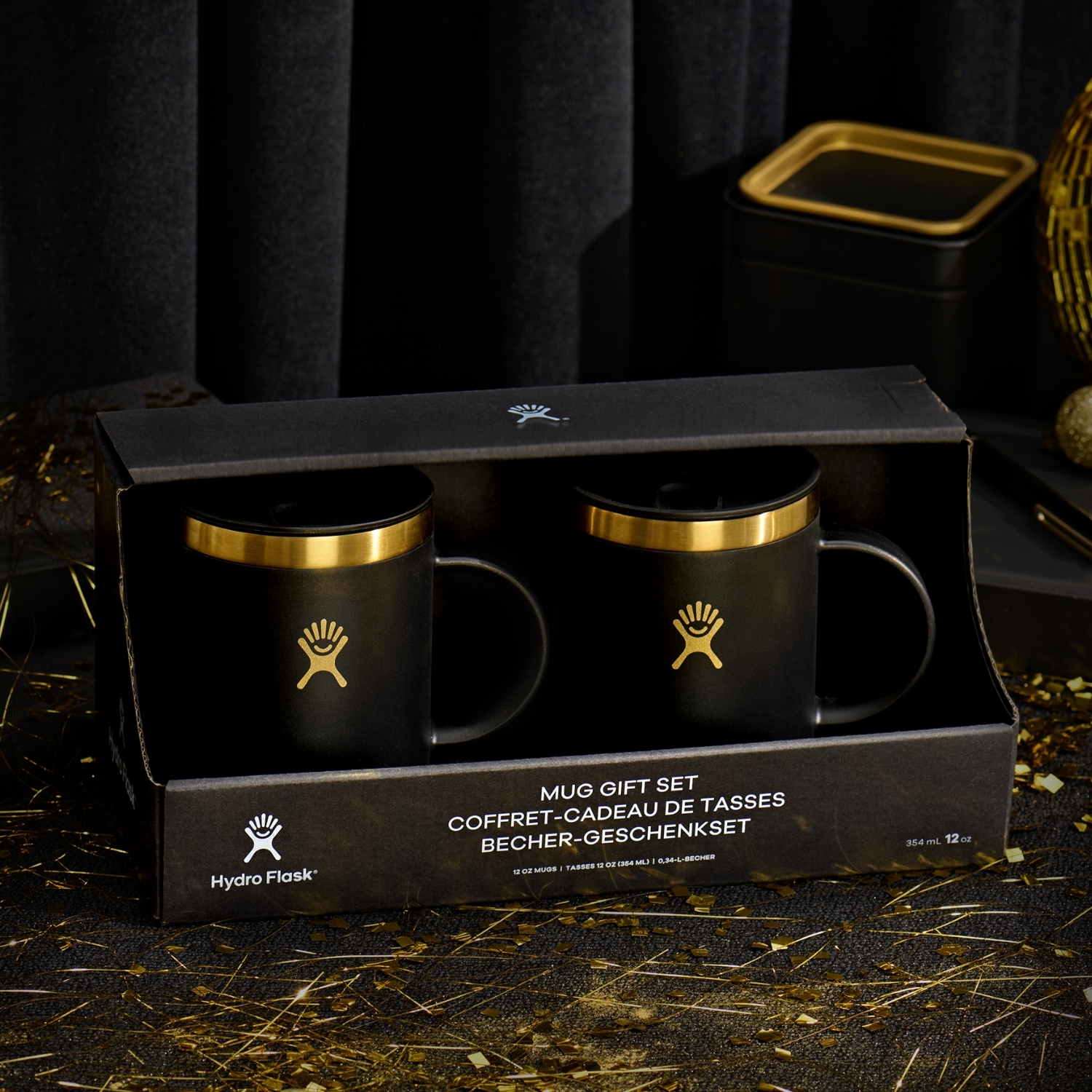 Hydro Flask BlackTie 12oz 保溫馬克杯禮盒2入組