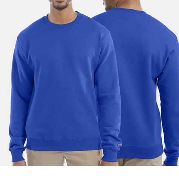 男女款- 小C素面內刷毛長袖大學T重磅9.0 OZ- 藍色 (美規大學T/保暖大尺碼)