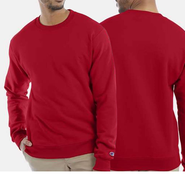 男女款- 小C素面內刷毛長袖大學T重磅9.0 OZ- 紅色 (美規大學T/保暖大尺碼)