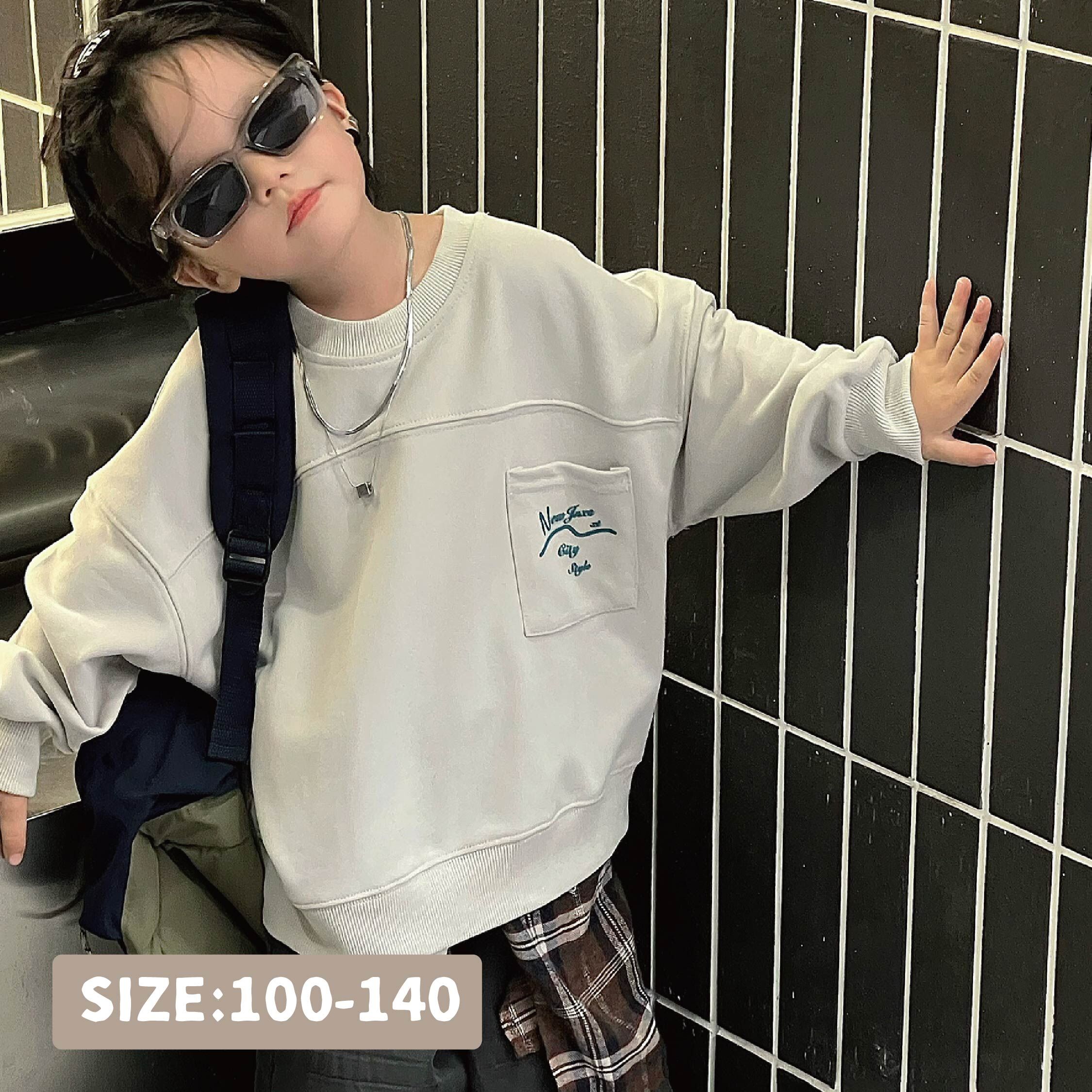 【H35293】流線英字口袋設計上衣