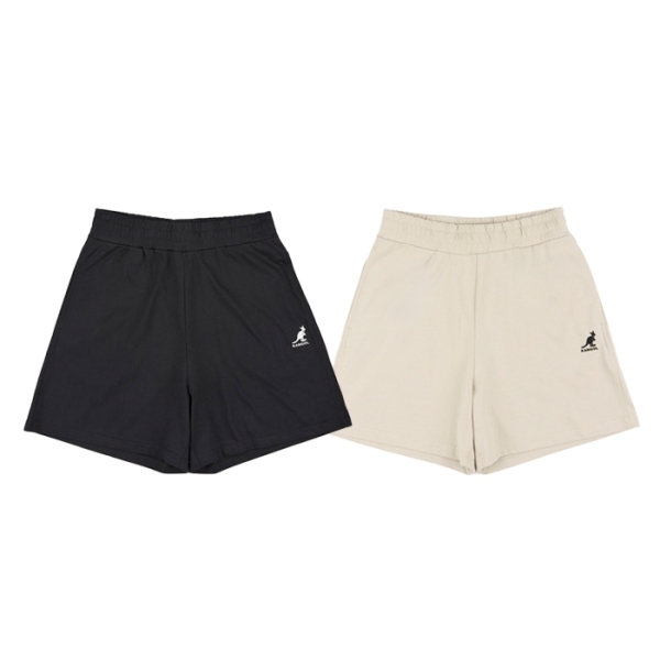 KANGOL 短褲 黑 米白 小LOGO 休閒 經典短褲 女 6422150320 6422150331
