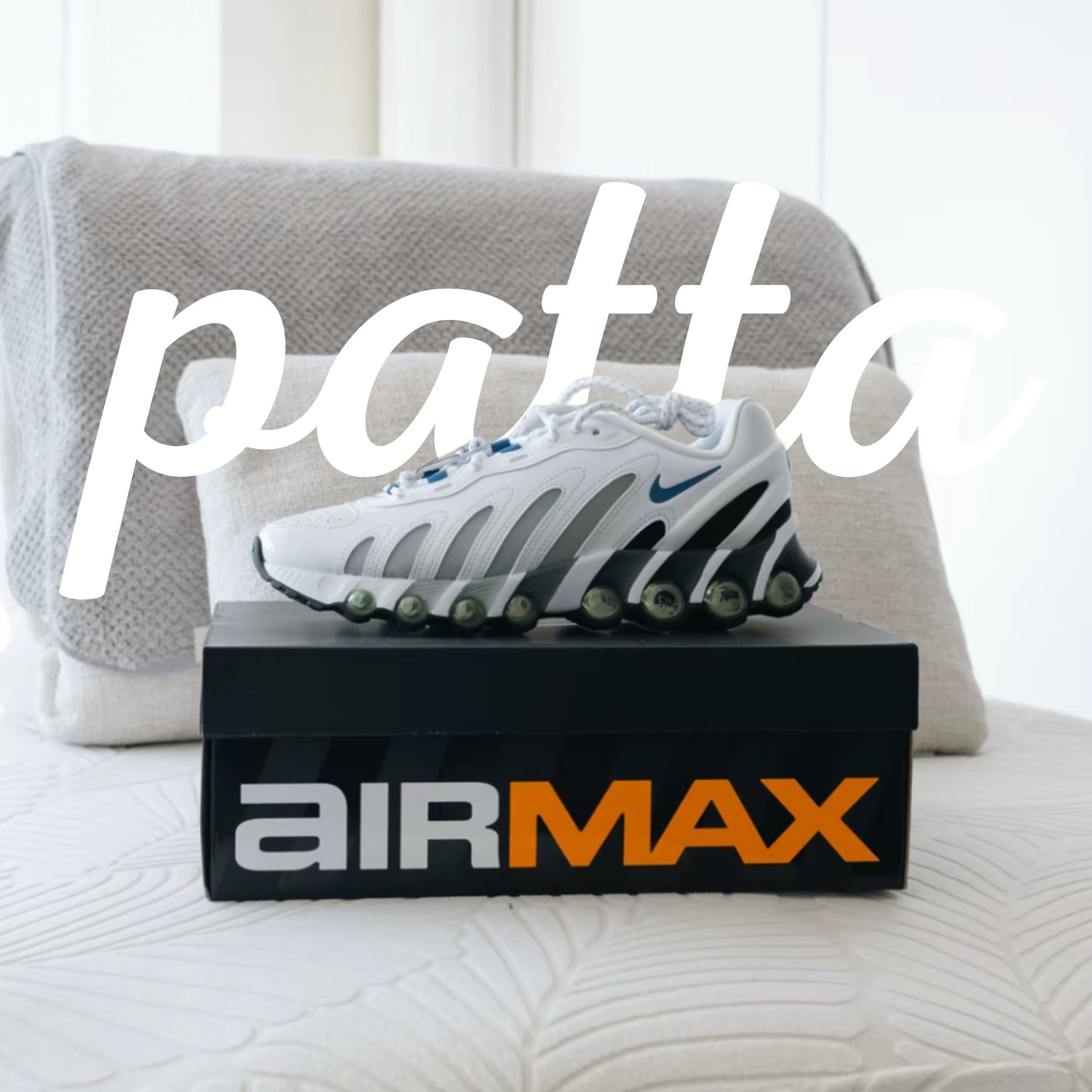 NICEDAY 代購 Patta x Air Max Dn8 白 藍白 純白 聯名 白黑 氣墊 男鞋 IB4029-100