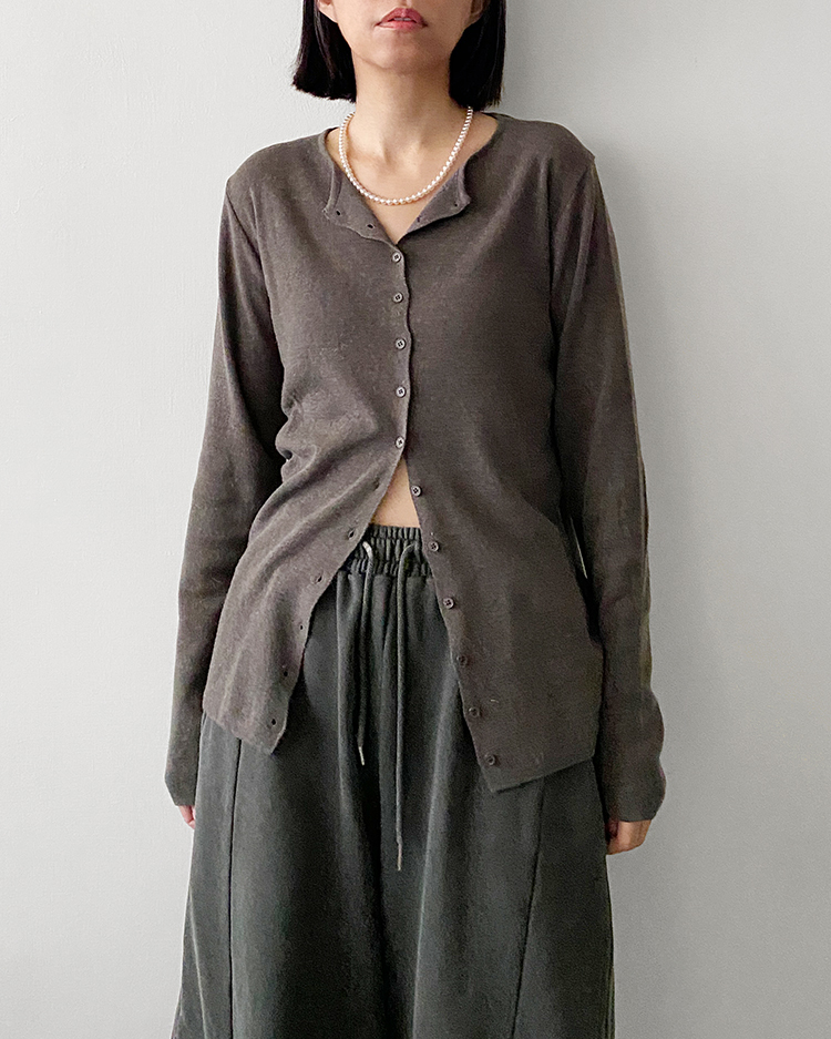 MKO-2832 兔毛開釦毛衣