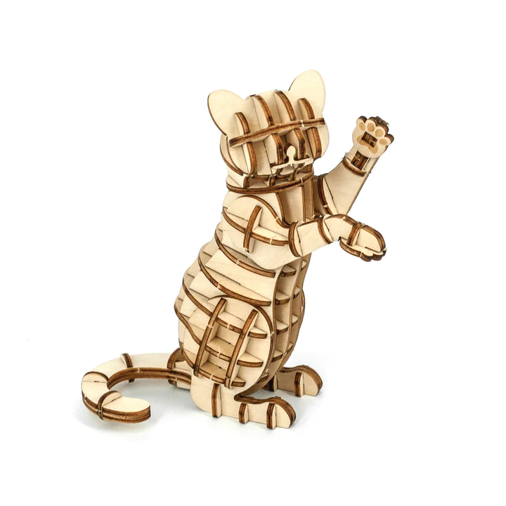 Jigzle 3D Wooden puzzle - Playing Cat