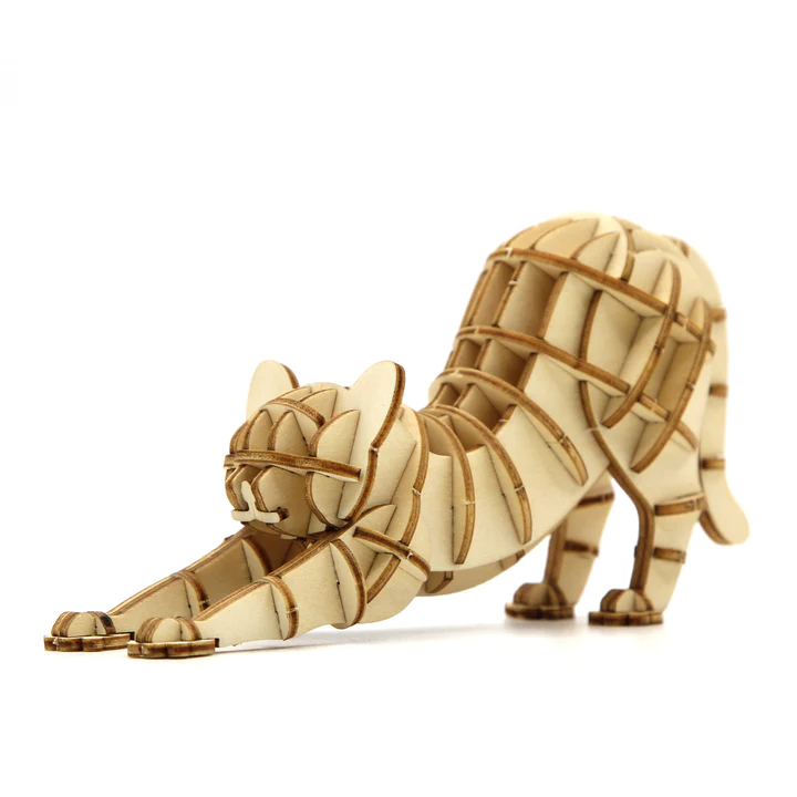 Jigzle 3D Wooden puzzle - Stretching Cat