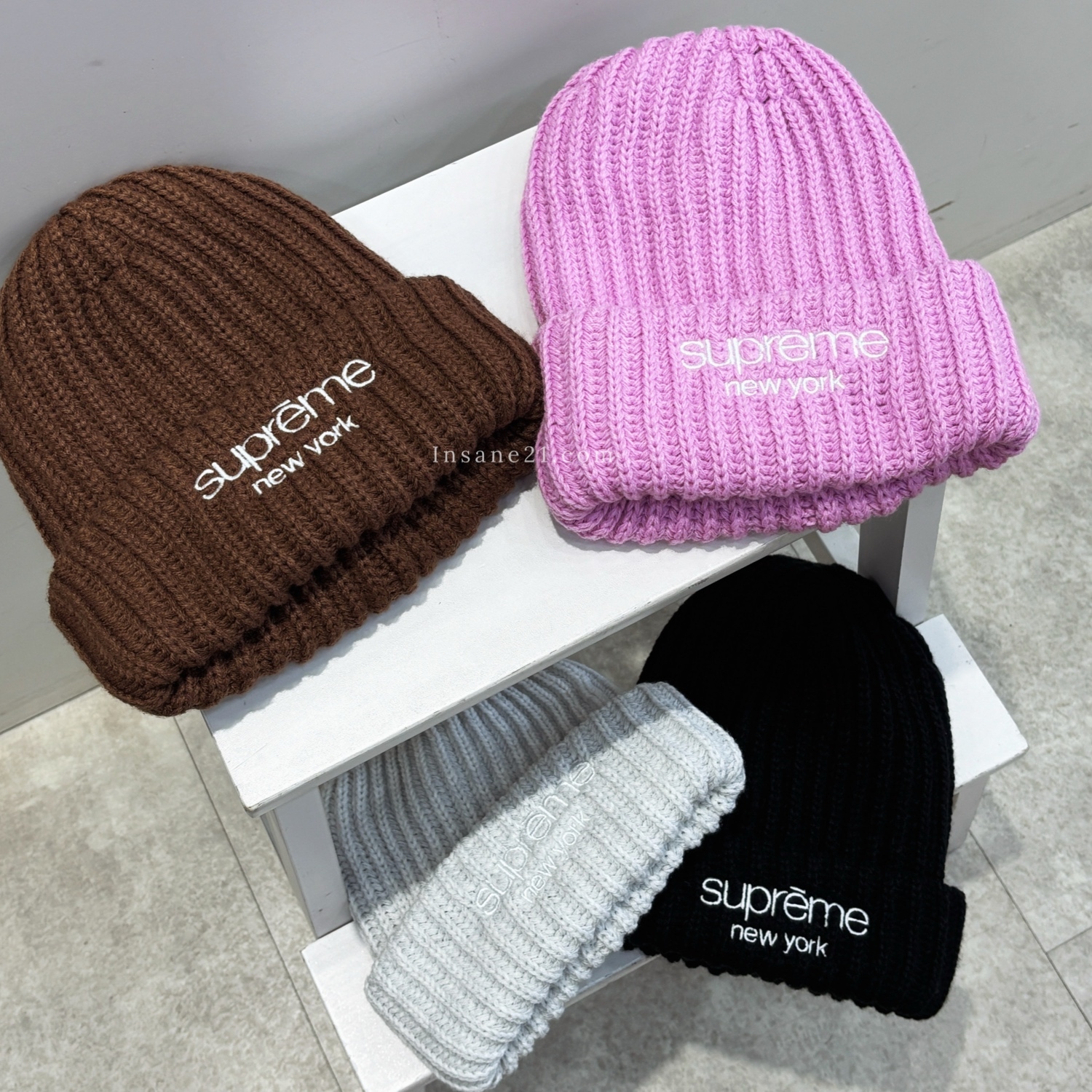 SUPREME 刺繡 紐約 毛帽 秋冬 保暖