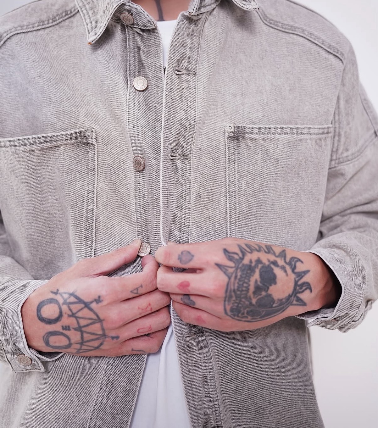 重磅水洗牛仔拉環外套