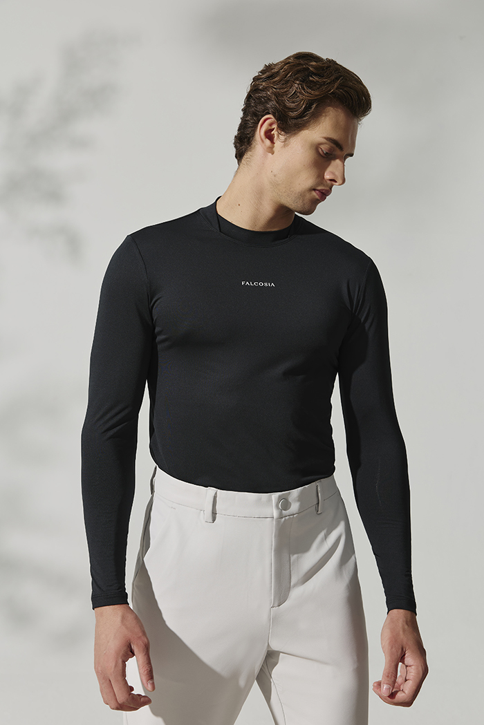 接片男內搭上衣-烏黑