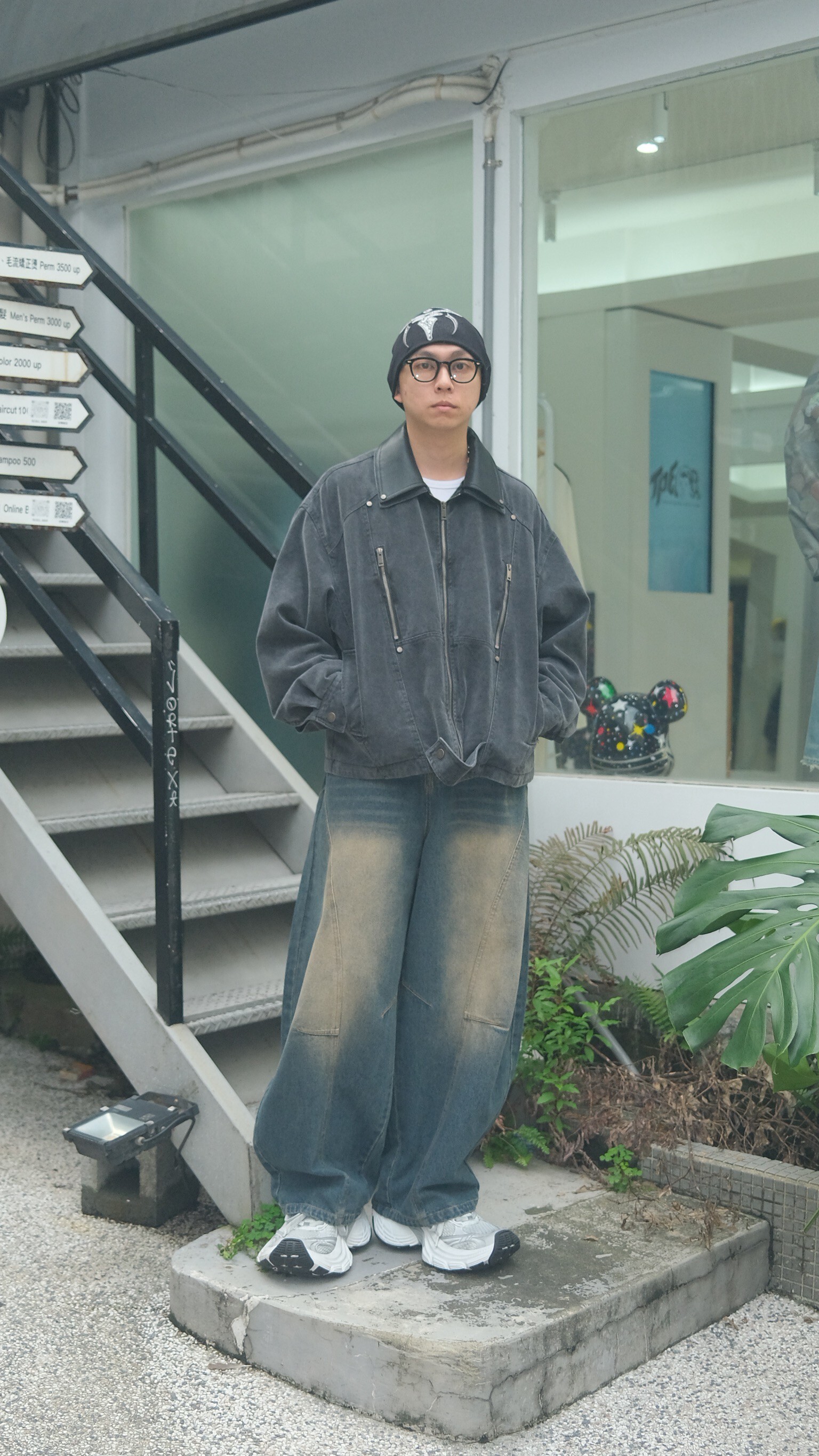 水洗雙領短版外套