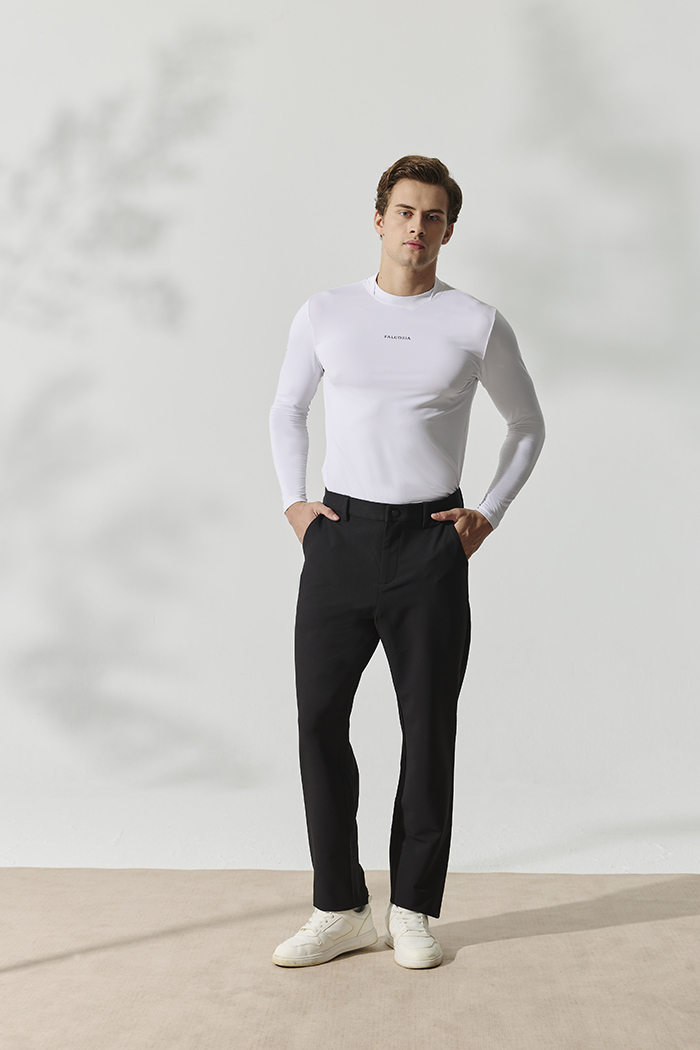 接片男內搭上衣-純淨白