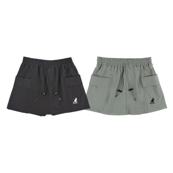 KANGOL 裙子 黑 綠 口袋 工裝 裙褲 短裙 女 6422150620 6422150671