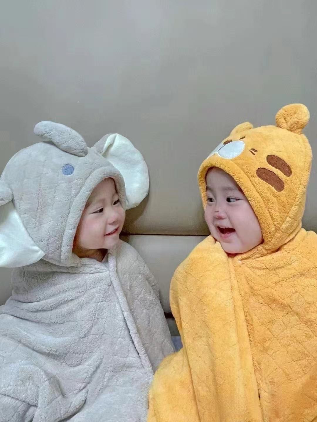 日單 動物連帽浴巾