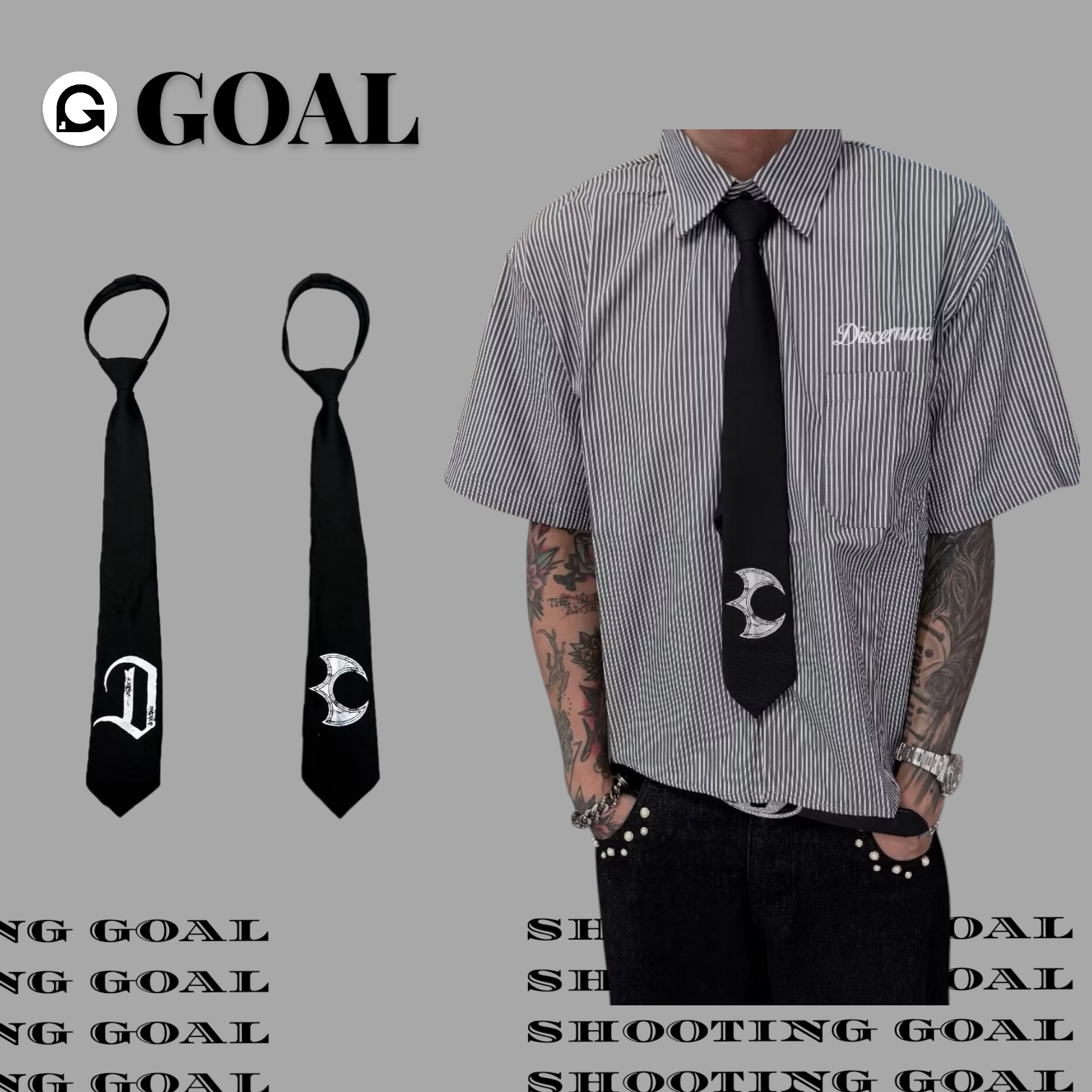 (GOAL) DCM TIE 拉鍊式 打結 免打 學院 正裝 韓系 星星 穿搭 領帶