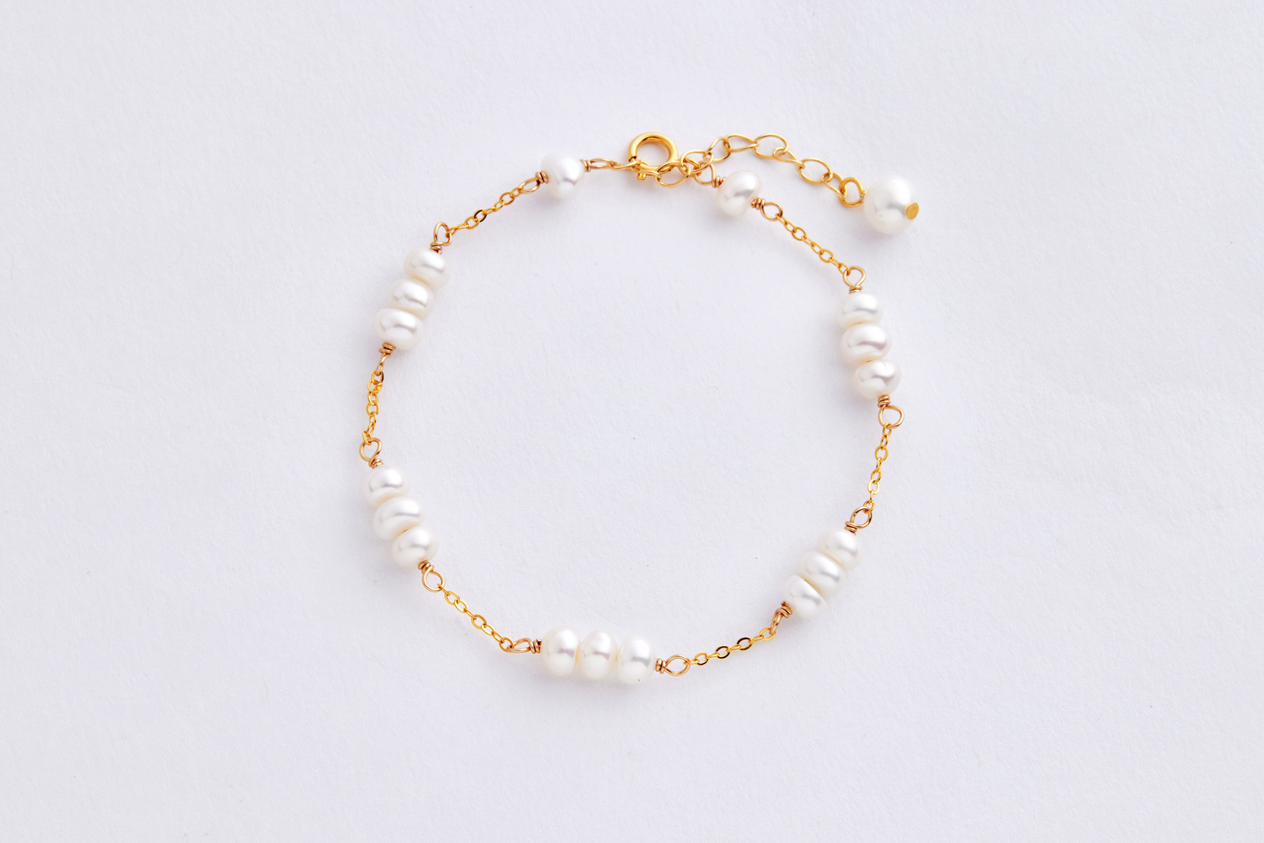 B663 | 純銀鍍金淡水珍珠手鍊