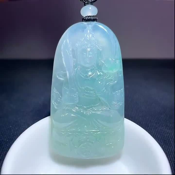 翡翠虛空藏菩薩吊墜,天然翡翠A玉, 緬甸玉, Jade, Jadeite